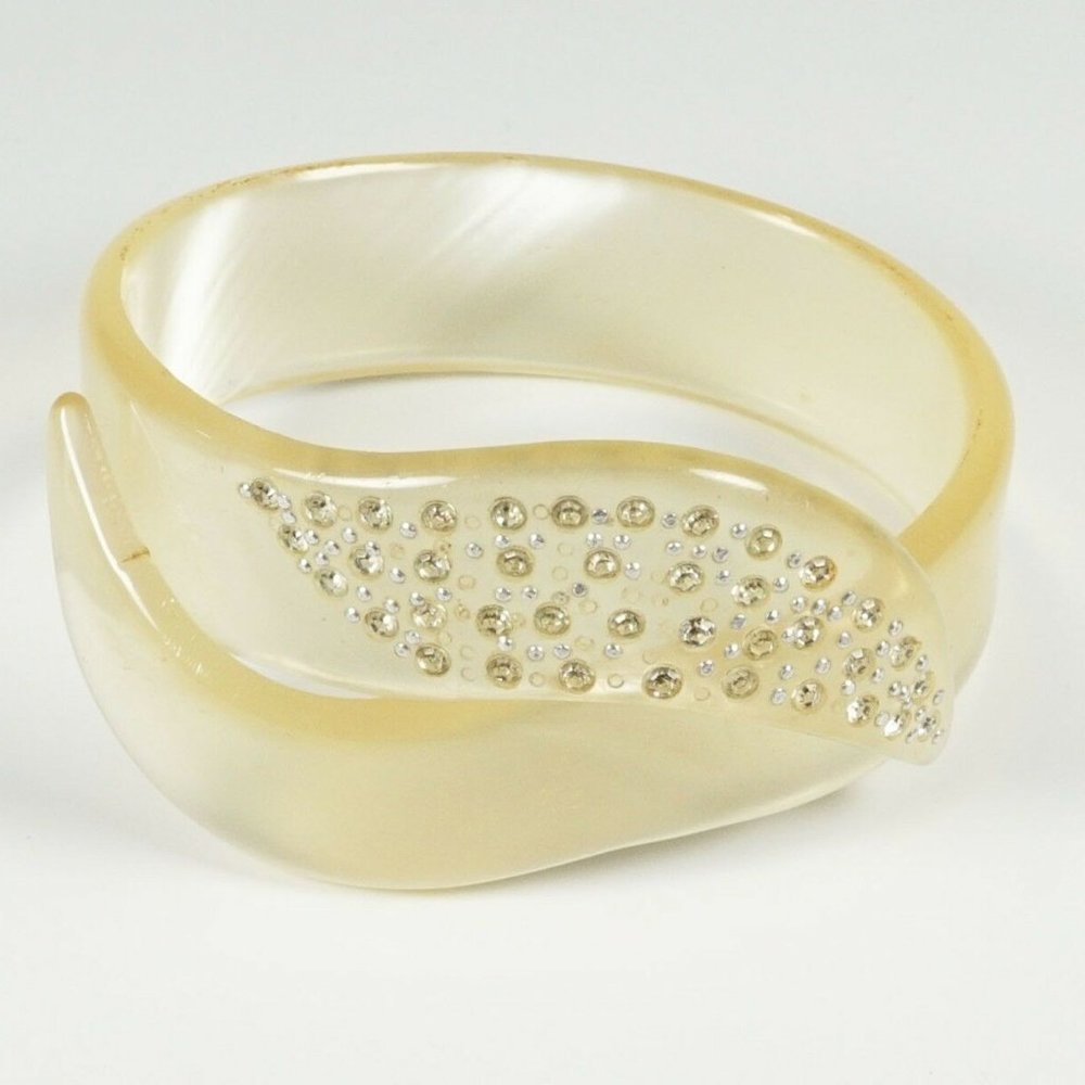 Rhinestone Bypass Crossover Moonglow Bracelet